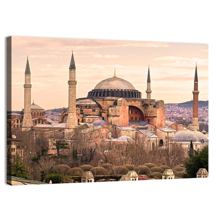 Hagia Sophia Dome and Minarets Wall Art as a canvas print