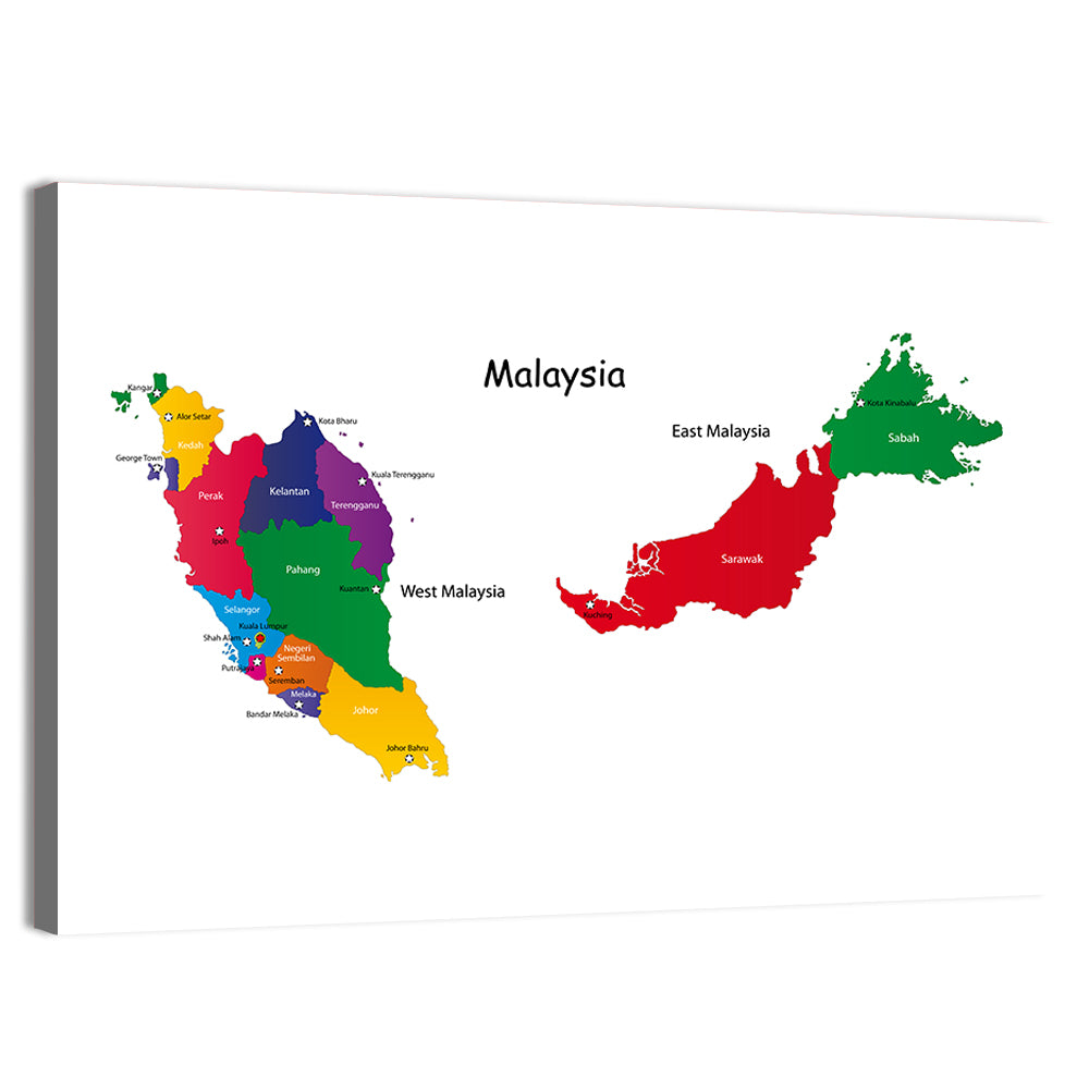 Two-part Malaysia Map Wall Art