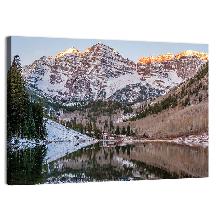 Maroon Bells Reflected on Maroon Lake Wall Art as a canvas print