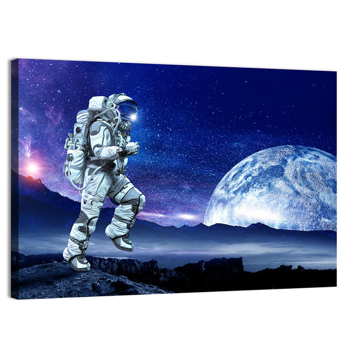 Running Astronaut Wall Art as a canvas print