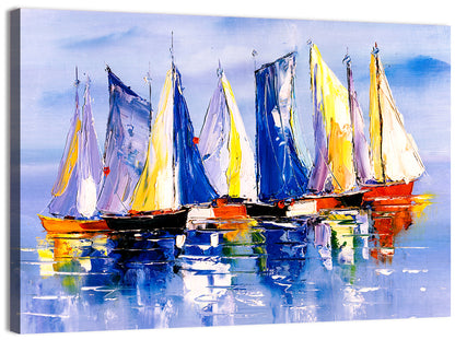 Scenic Sailboats at Sea Wall Art