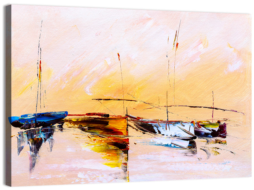 Harbor Boat Reflections Wall Art