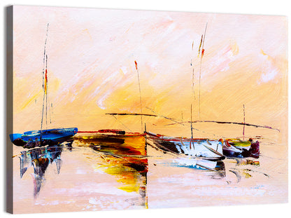 Harbor Boat Reflections Wall Art