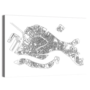 Venice City Map Wall Art