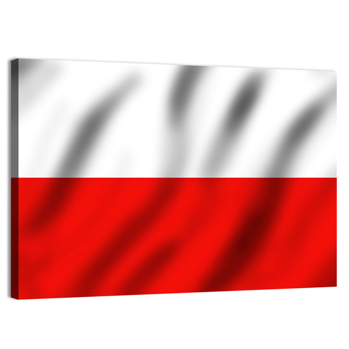 Waving Flag of Poland Wall Art as a canvas print