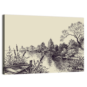 River Flow Scene Wall Art