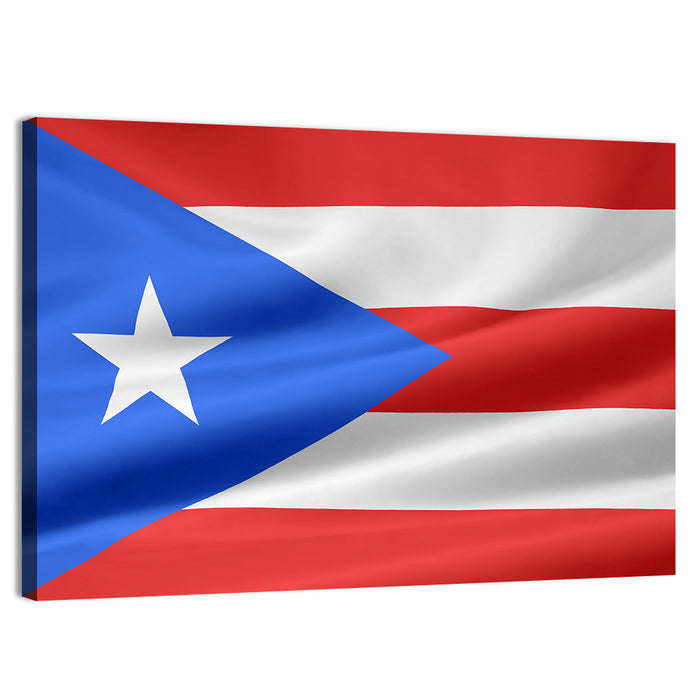 Flag of Puerto Rico Wall Art as a canvas print