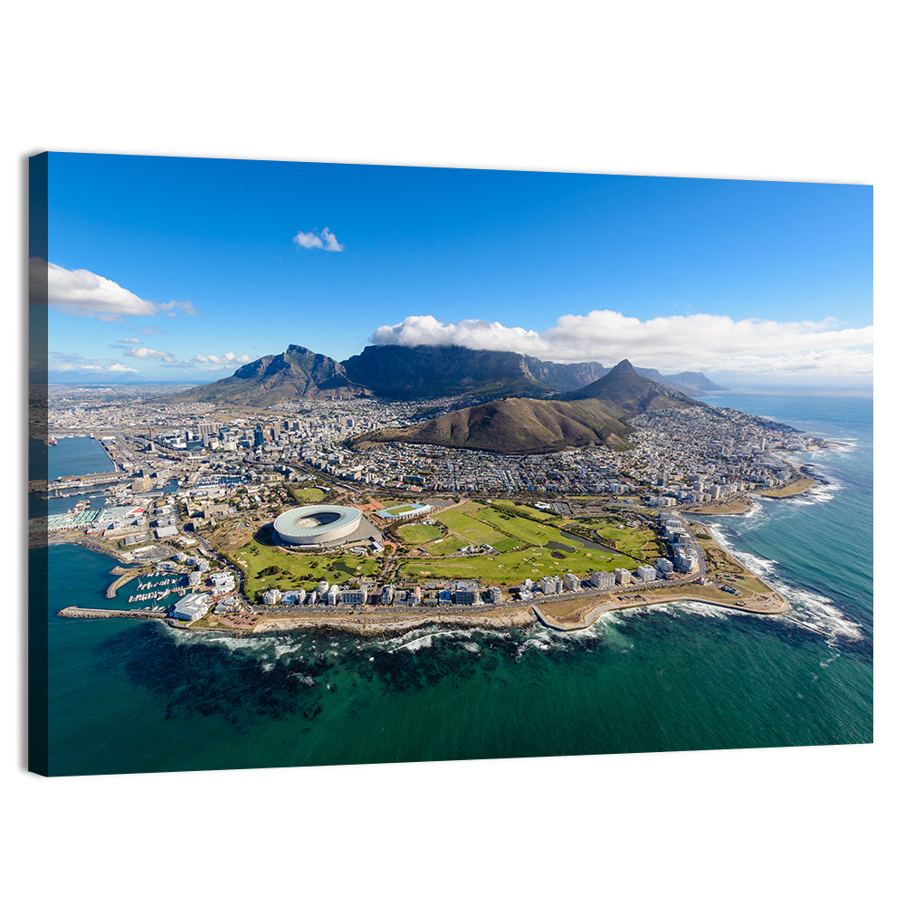 Cape Town Aerial View with Table Mountain Wall Art