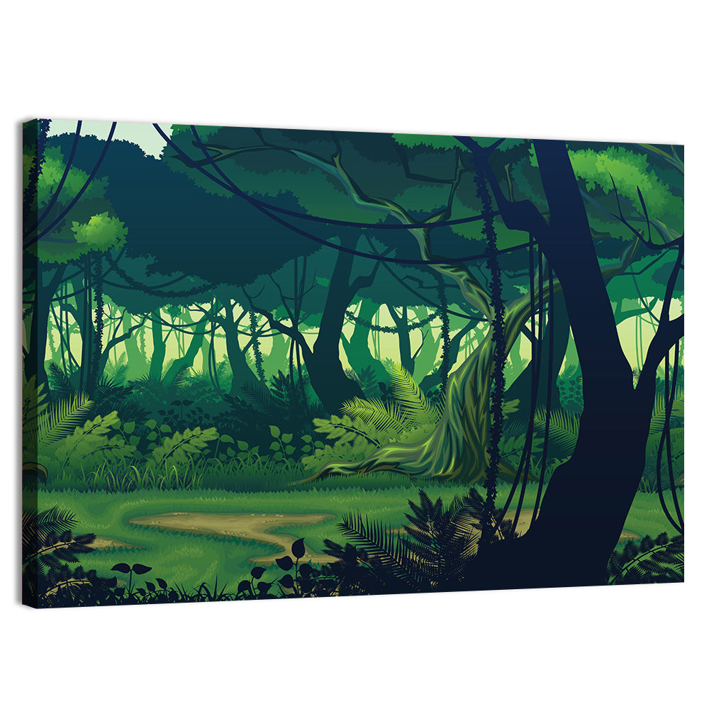 Seamless Jungle Forest Wall Art