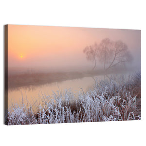 Misty Morning On River Wall Art