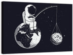 Little Astronaut Fishing the Moon Wall Art