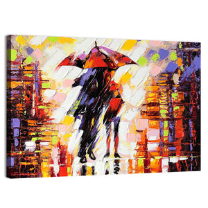 Couple Under Umbrella Wall Art