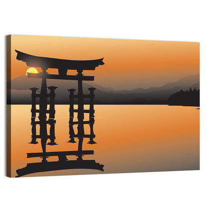Itsukushima Torii at Sunset Wall Art