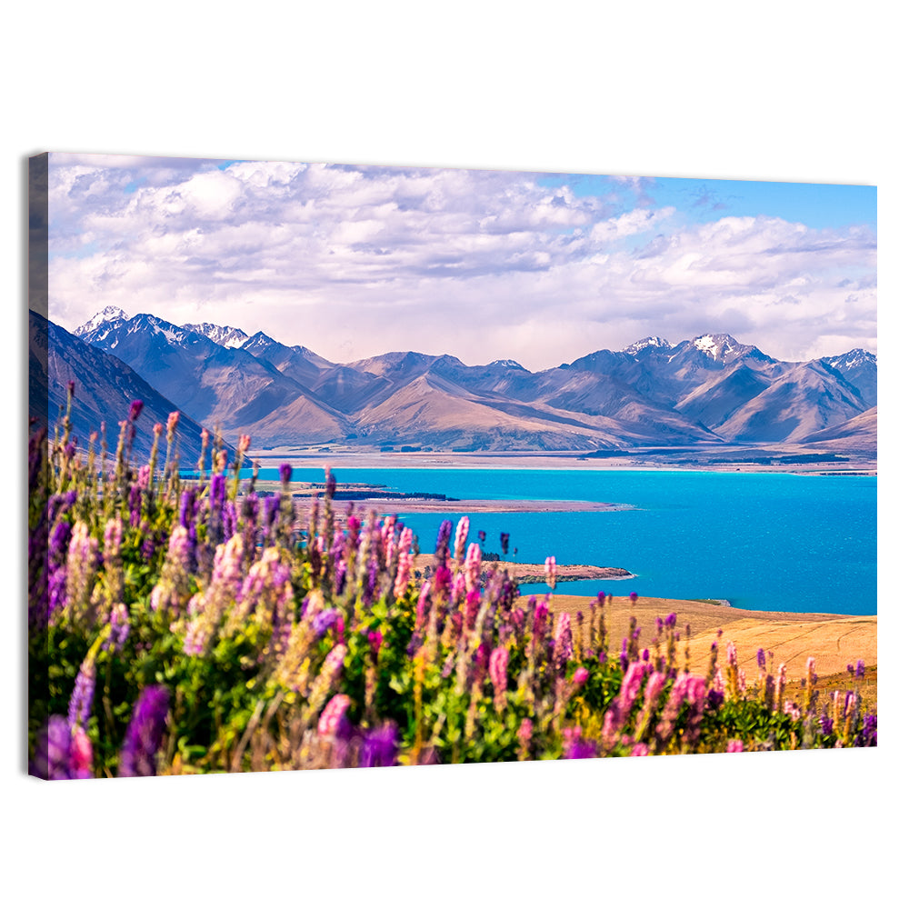 Lake Tekapo Lupine Meadow Wall Art, canvas print, landscape