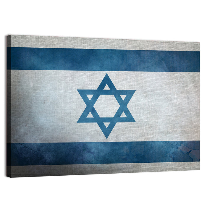 Israeli Flag with Star of David Wall Art as a canvas print