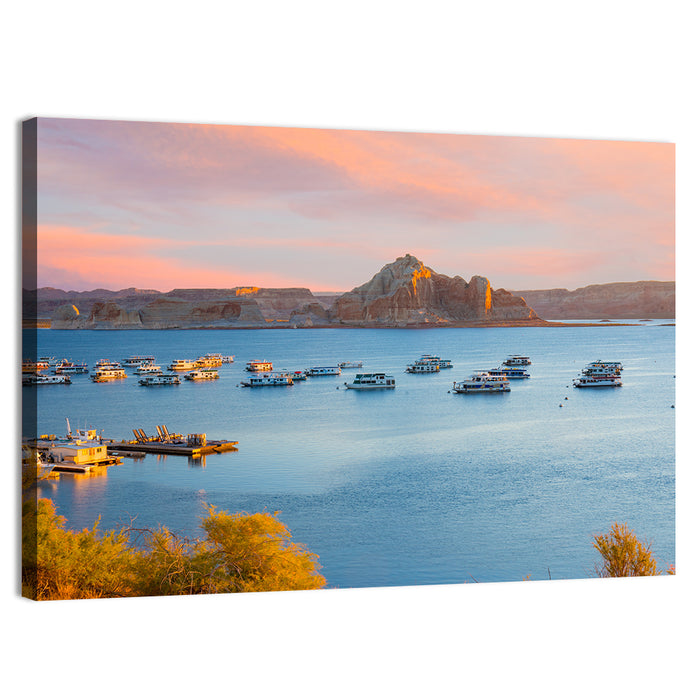 Houseboats on Lake Powell, Page Arizona Wall Art as a canvas print