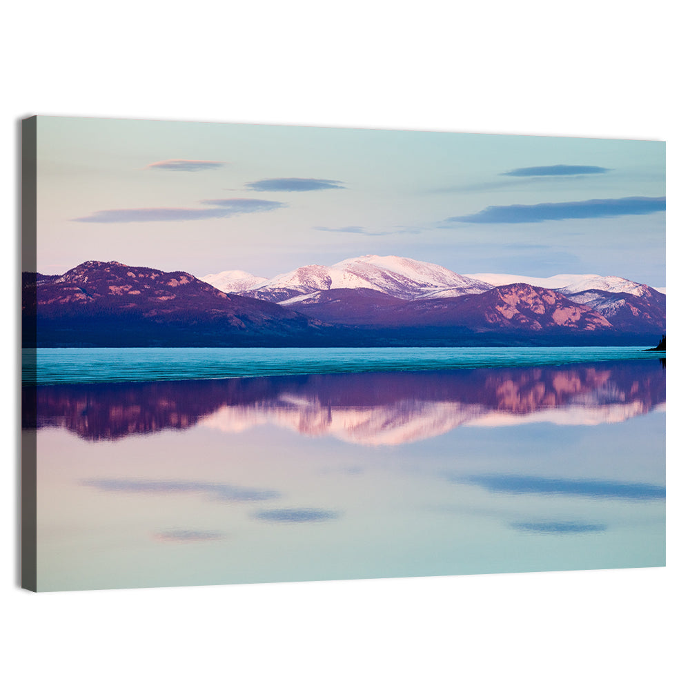 Lake Laberge Dusk Reflection Wall Art