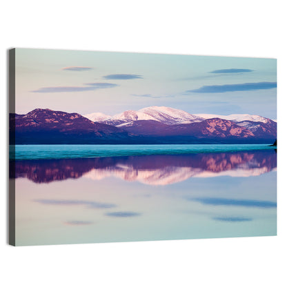 Lake Laberge Dusk Reflection Wall Art