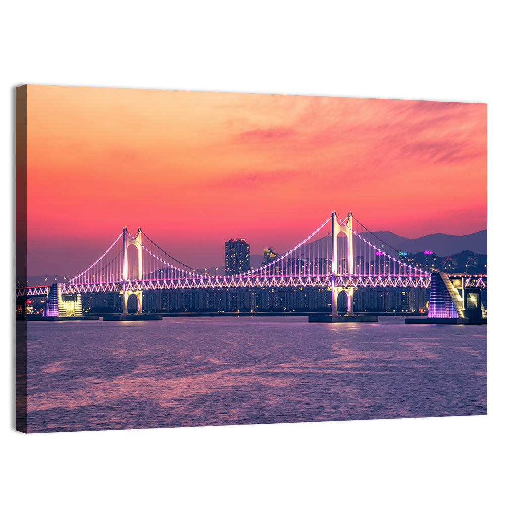 Gwangan Bridge Night Skyline Wall Art