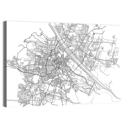 Vienna City Map Wall Art