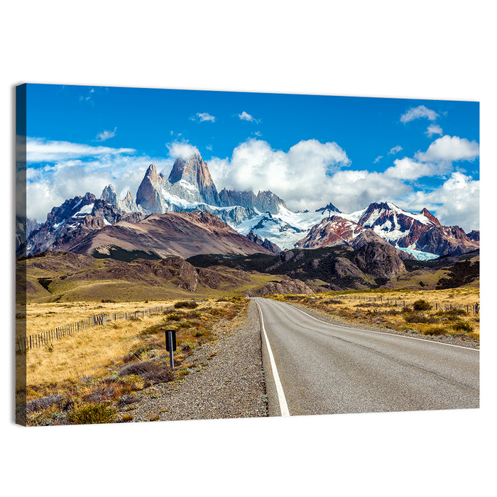 Mount Fitz Roy Road Wall Art as a canvas print