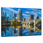 Minneapolis Skyline with Third Avenue Bridge Wall Art