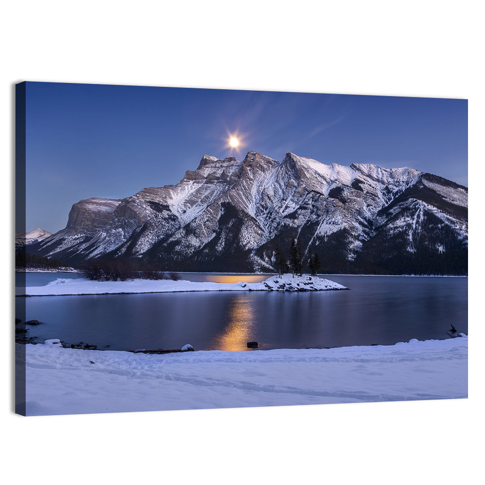 Moonlit Lake Minnewanka Wall Art