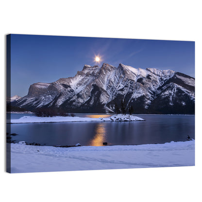 Moonlit Lake Minnewanka Wall Art