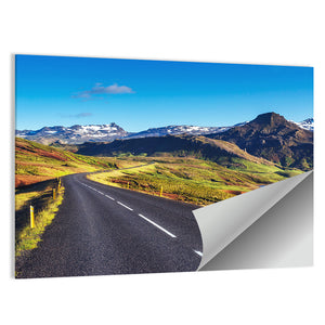 Asphalt Road To Mountains Iceland Wall Art