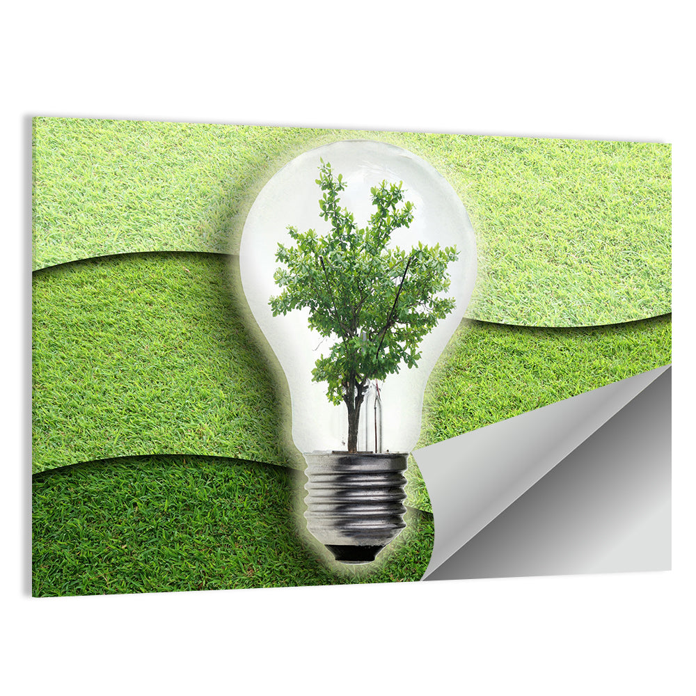 Light Bulb Tree Earth Concept Wall Art