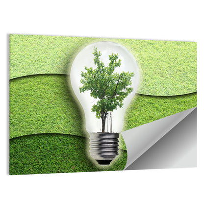 Light Bulb Tree Earth Concept Wall Art