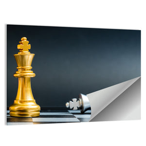 Gold King Chess Win Over Silver Wall Art