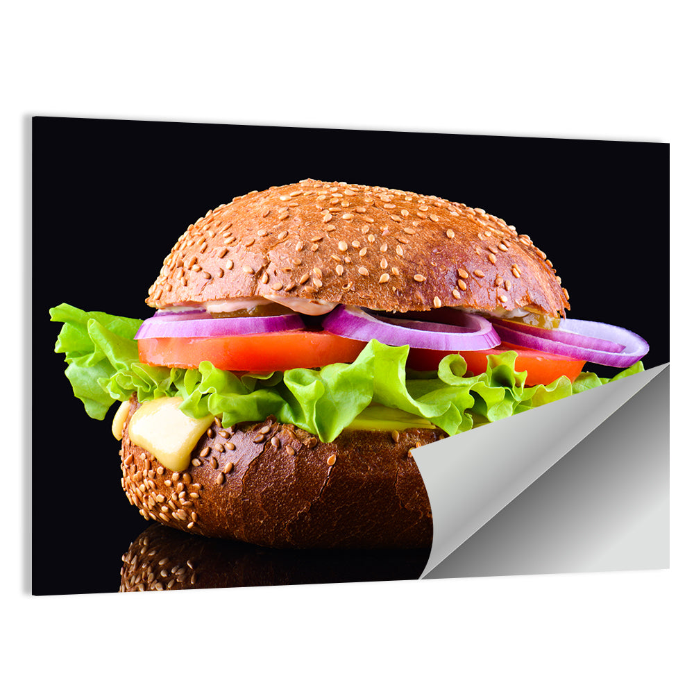 Sesame Bun Vegetarian Burger Wall Art