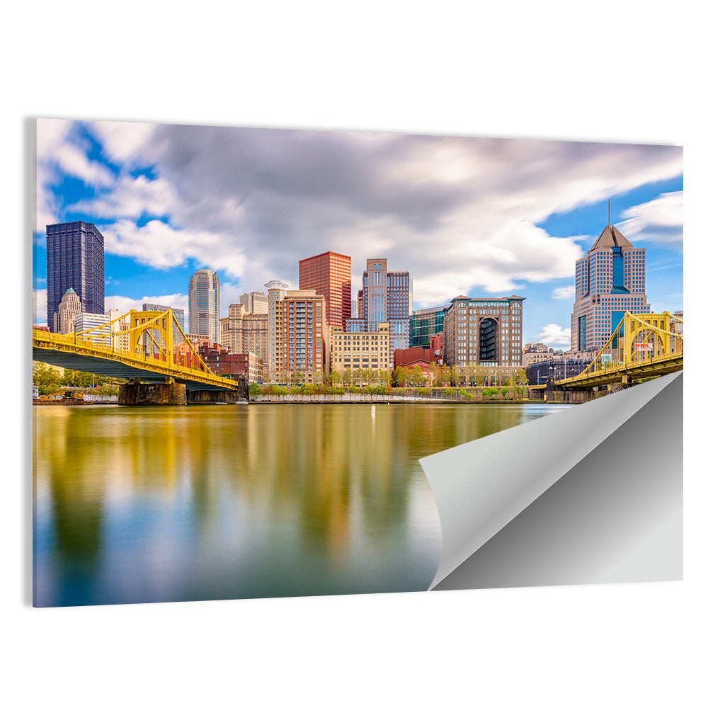 Pittsburgh Skyline with Roberto Clemente Bridge Wall Art