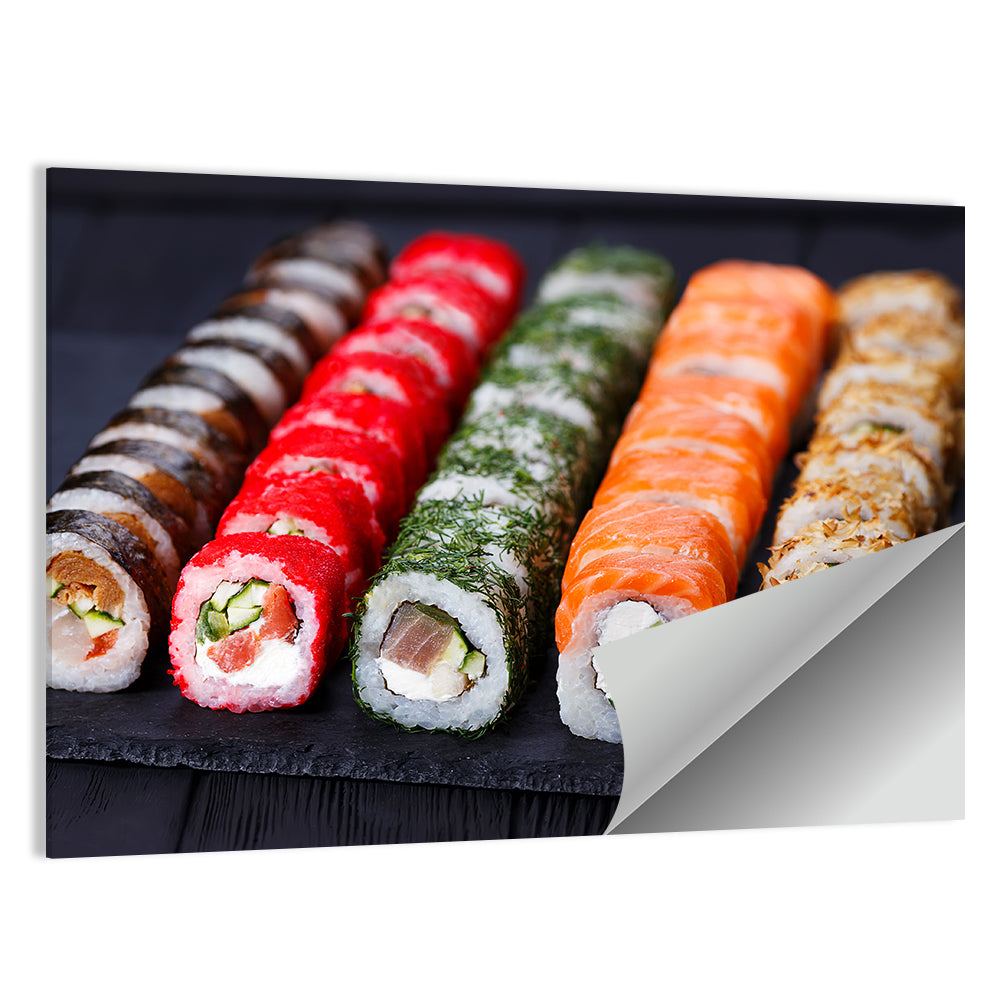Sushi Rolls on Slate Wall Art