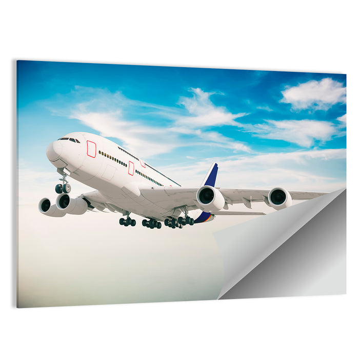Four-engine Airliner in Flight Wall Art as a poster print