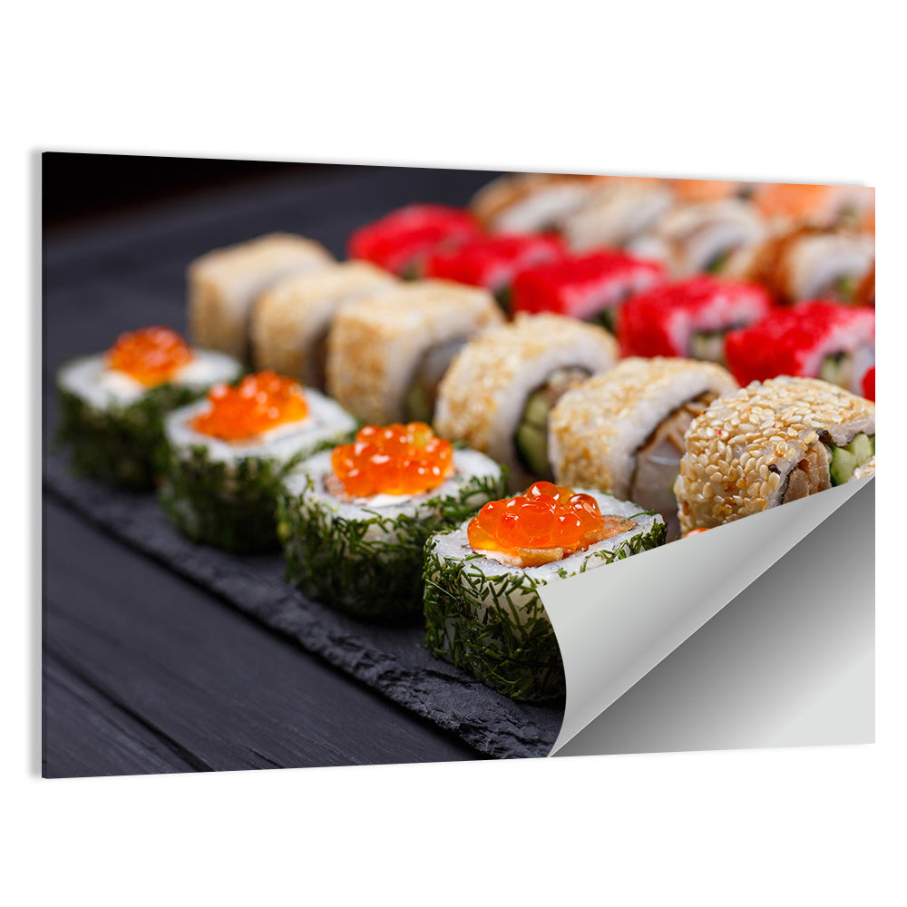 Sushi Rolls with Salmon Roe Wall Art