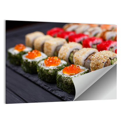 Sushi Rolls with Salmon Roe Wall Art