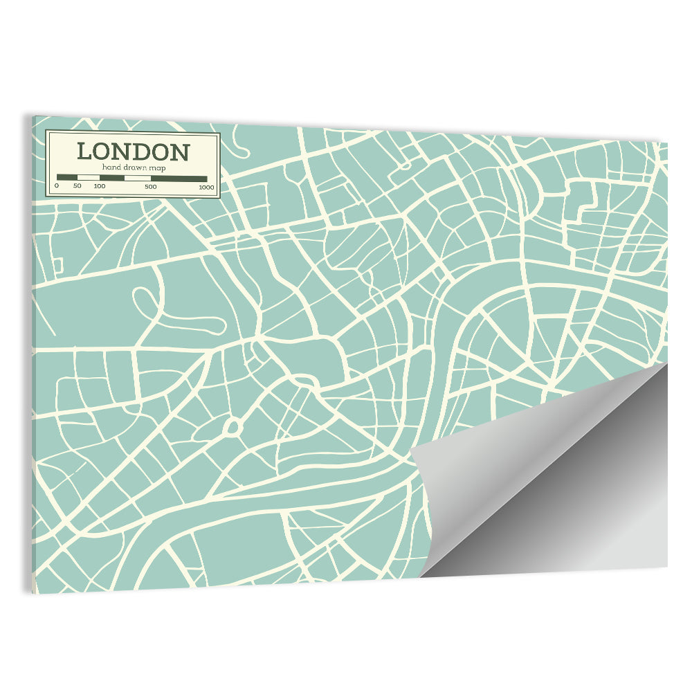 London Cartographic Map Wall Art