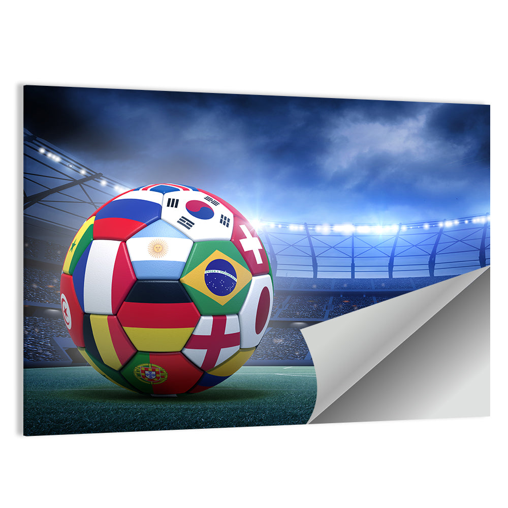 Soccer Ball on Stadium Pitch Wall Art
