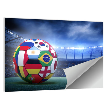 Soccer Ball on Stadium Pitch Wall Art