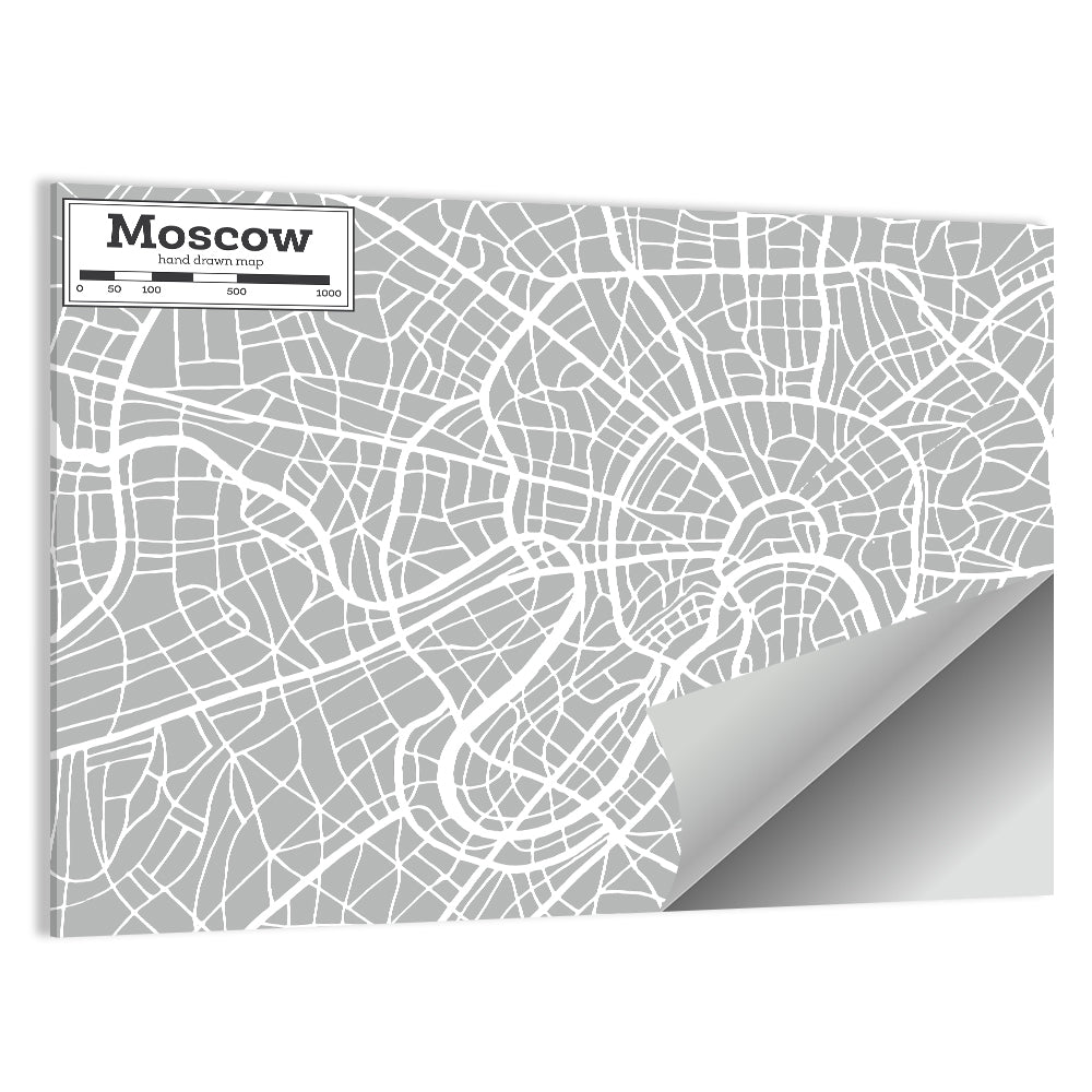 Moscow City Map Wall Art
