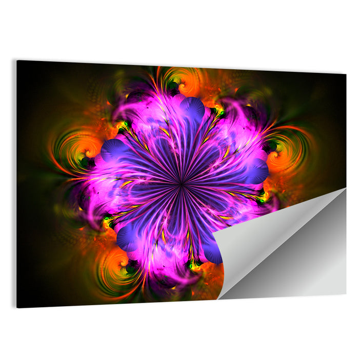 Vibrant Fractal Flower Wall Art as a poster print
