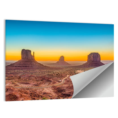 Monument Valley Sunrise with Winding Road Wall Art