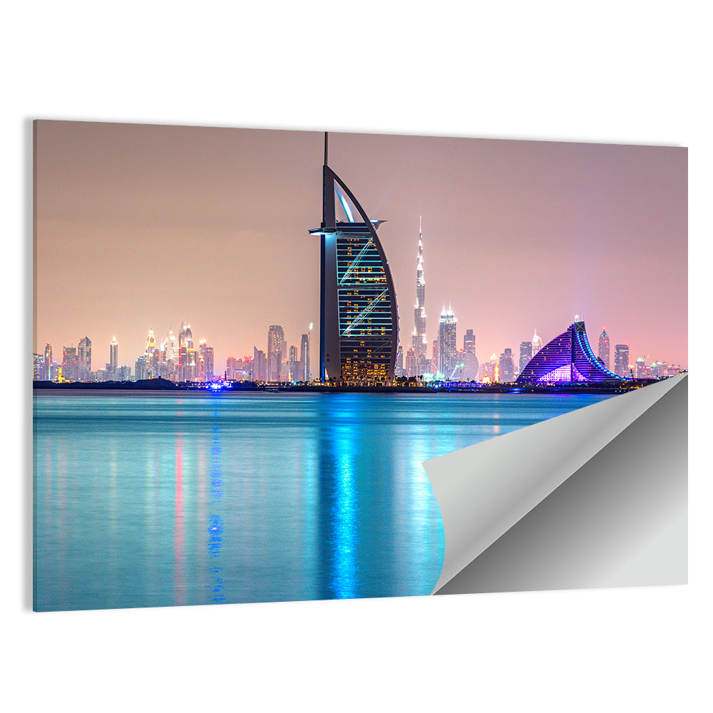 Dubai Night Skyline Wall Art