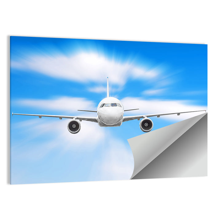 Front View Airliner with Motion Blur Wall Art as a poster print