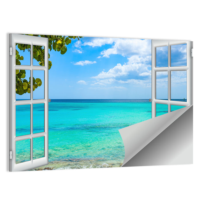 Dominican Republic Window Seascape Wall Art as a poster print