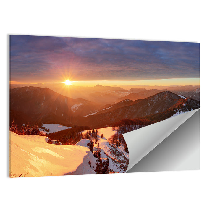 Slovakia Winter Mountain Sunset Wall Art as a poster print
