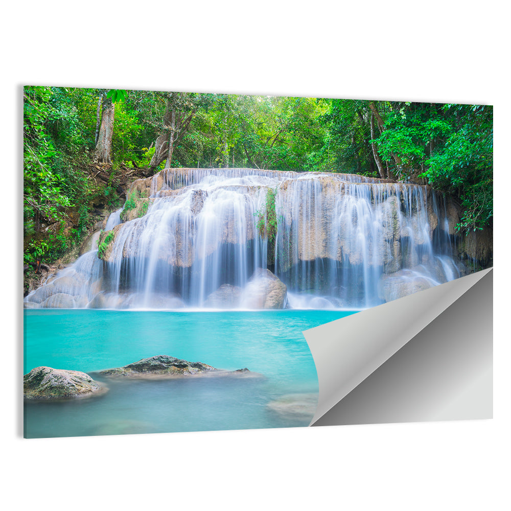 Turquoise Pool Waterfall in Thailand Wall Art