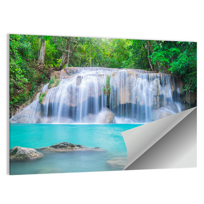 Turquoise Pool Waterfall in Thailand Wall Art